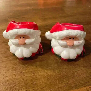 Vintage Santa Votive Candle Holders - Set of 2